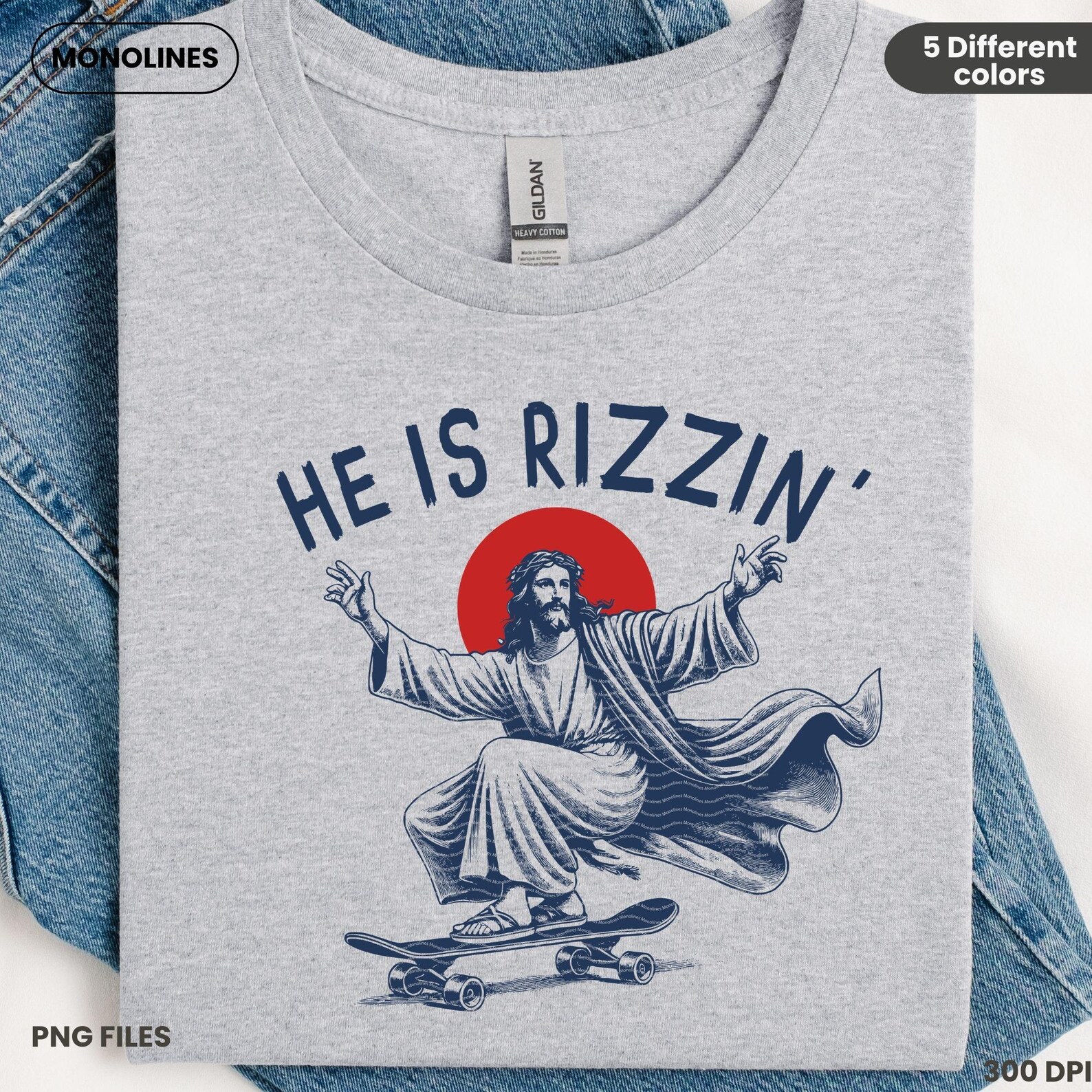 He is Rizzin' PNG, Jesus Skateboarding PNG, Funny Christian PNG ...