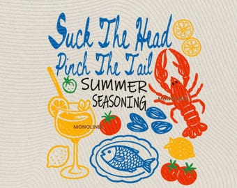 Crawfish Boil PNG Design: Preppy Southern Seafood (Digital Download)