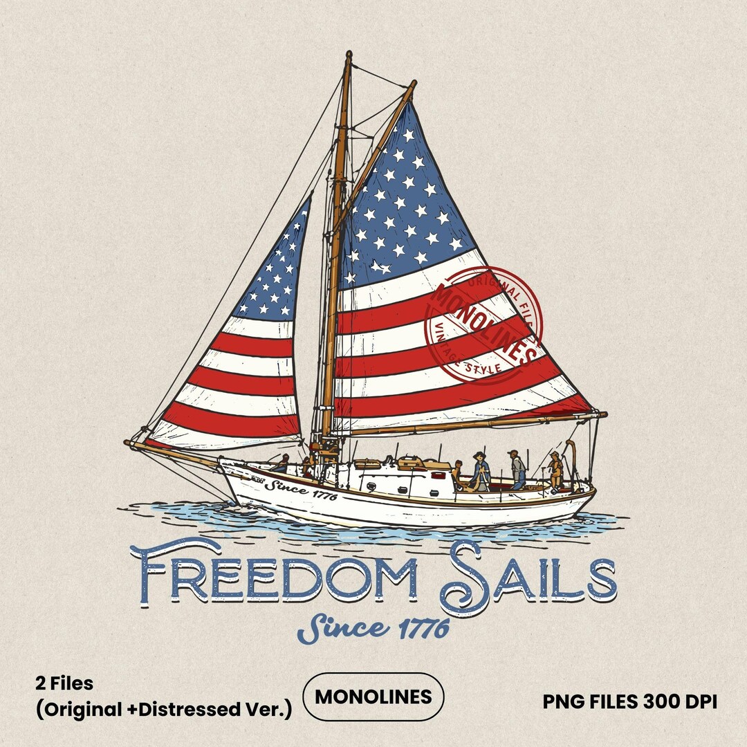 American Flag Sailboat Png, Nautical 4th of July Design (digital ...