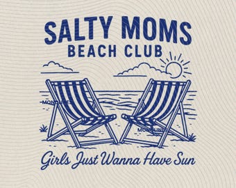 Salty Moms Beach Club PNG: Design estivo retrò (download digitale)