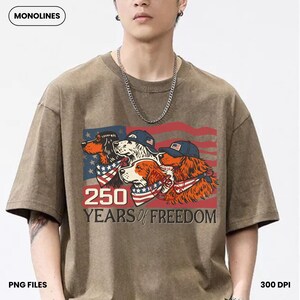Patriotic Dogs 250 Years Freedom PNG, American Flag Bandana Graphic (Digital Download) image 19