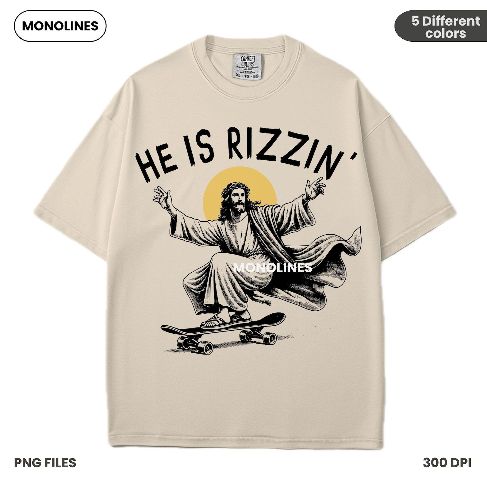 He is Rizzin' PNG, Jesus Skateboarding PNG, Funny Christian PNG ...