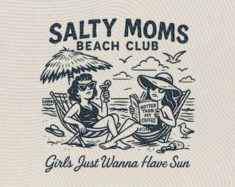 Retro Salty Moms Beach Club PNG: Design Summer Vibes (download digitale)