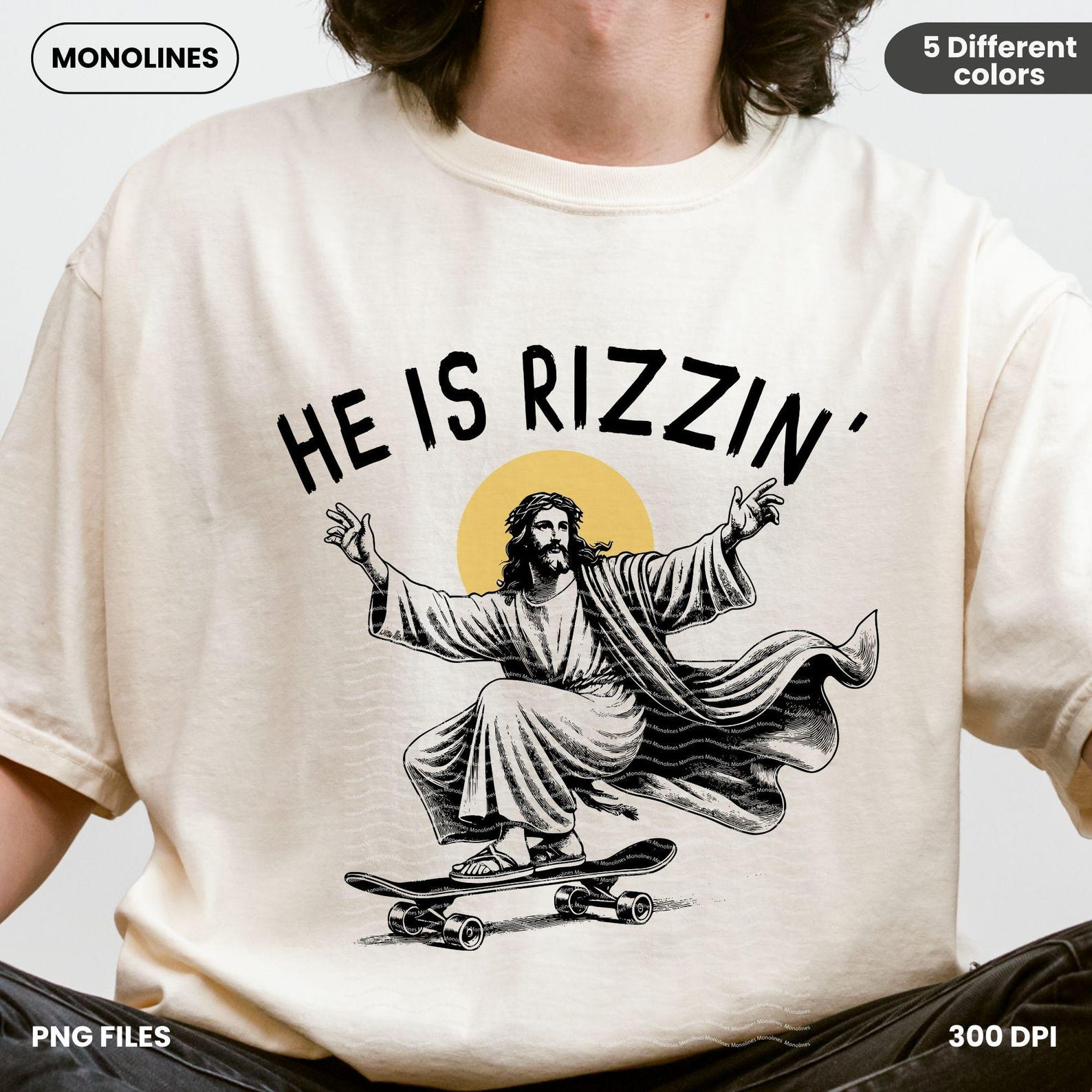 He is Rizzin' PNG, Jesus Skateboarding PNG, Funny Christian PNG ...