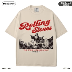 Rolling Stones, The stones is rolled away, Christian Rock and Roll PNG, He Is Risen Sublimation Design, Easter Christian PNG Clip art