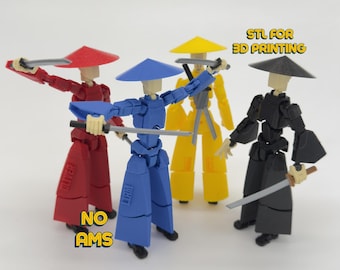 Samurai Action Figure 3D Print File, Dummy 13, T13