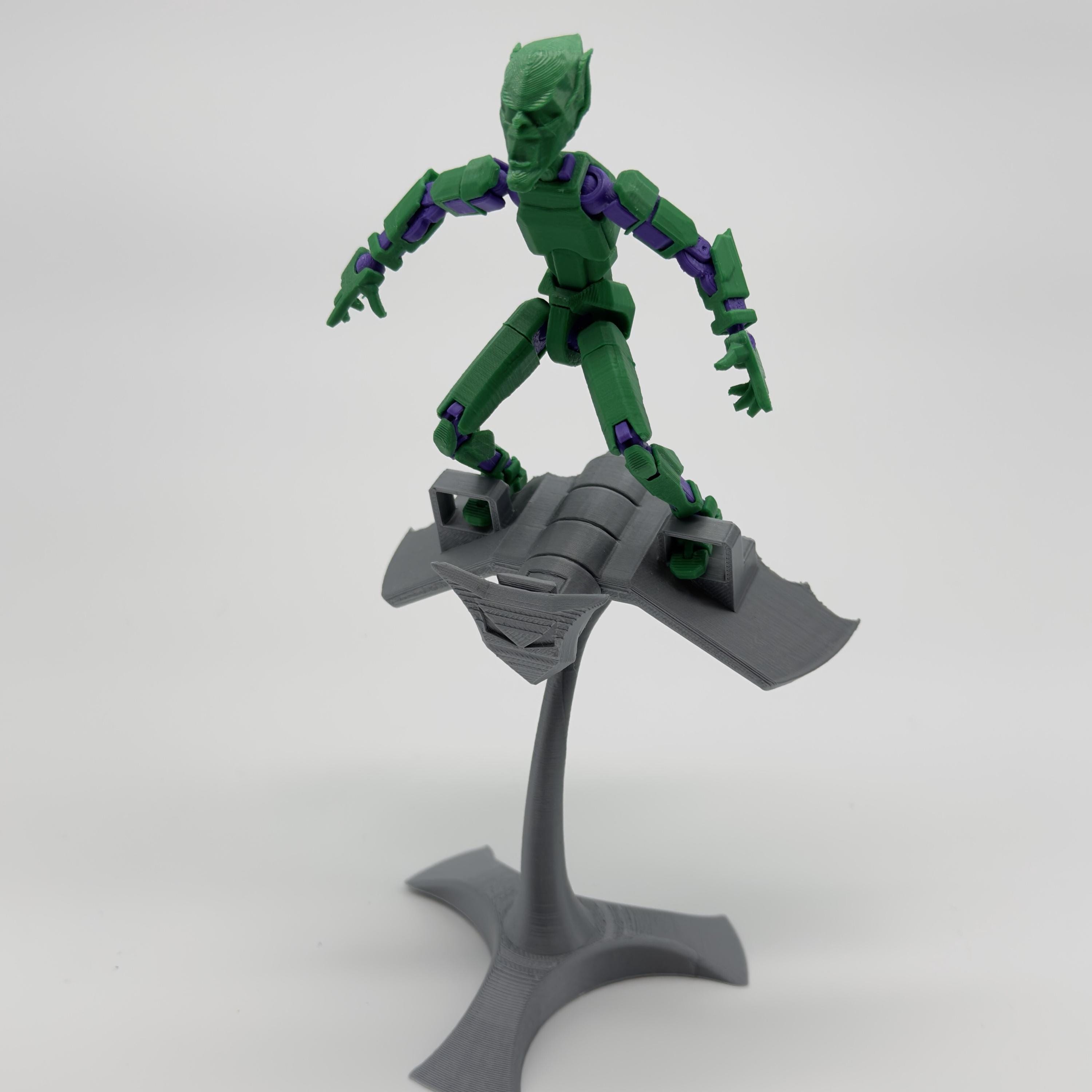 Green Goblin Action Figure With Goblin Glider 3D Print File, Dummy
