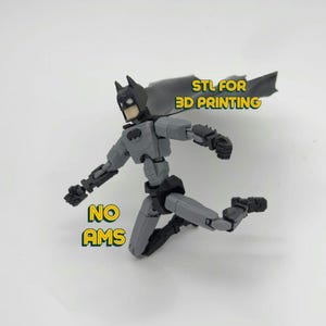 Batman Action Figure with Batwing 3D Print File, Dummy 13, T13