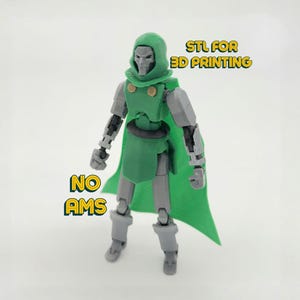 Dr. Doom Action Figure 3D Print File, Dummy 13, T13