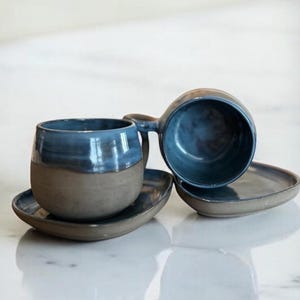 Kubek ceramiczny z nadrukiem, kubek ceramiczny ręcznie robiony, kubek Deep Blue, prezent dla niej, prezent dla niego,