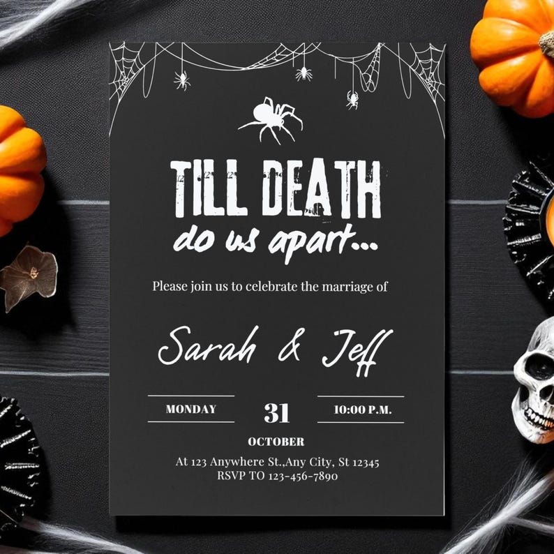 Till Death Do Us Apart Wedding Invitation | Gothic Wedding Invite ...
