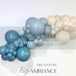 Blue Moon Balloon Garland Kit, USA made Premium Quality balloons, DIY Arch for Weddings, Baby Showers, 6 ft balloon garland, Party Decor