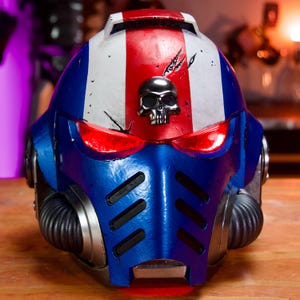 Custom 3D Printed Wearable Cosplay Helmet - Galactic Soldier - Hand Painted with LED Eyes - Perfect for Conventions & Cosplay Events