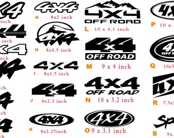 Pair 4X4 vinyl Off-road Rally Car Truck Suv side by side Decal Sticker