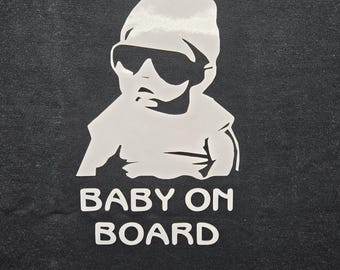 Baby On Board Decal Funny Hangover Carlos Car van truck Window Vinyl Sticker Baby In Car