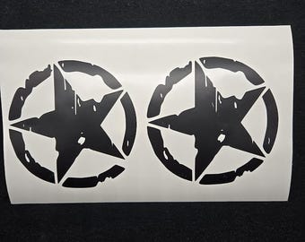 2x Army Star Distressed Sticker Vinyl Decal for US Military Car Door Truck Hood bumper Free Shipping