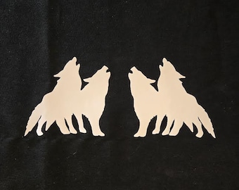 2 wolves tribal Left - right decal vinyl sticker car truck bumper laptop window
