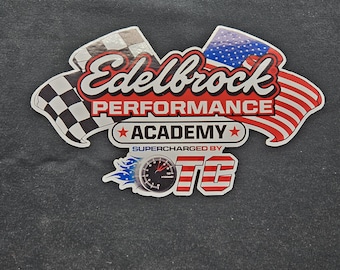 2x Edelbrock Performance gas station sticker toolbox laptop mechanic truck