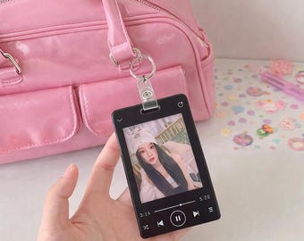 Kpop Bias Photocard Holder Keychain, Music Player Style Photo Holder