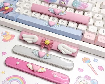 Kawaii Spacebar Keycaps Set – Kuromi & Magical Girl Inspired, Pastel Cute Keyboard Keys, Aesthetic Mechanical Keyboard Decor