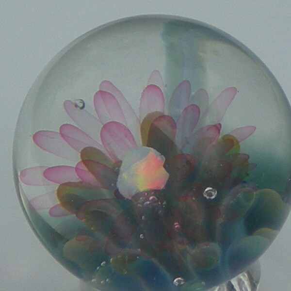 Opal In Bloom - Handmade borosilicate collectors marble