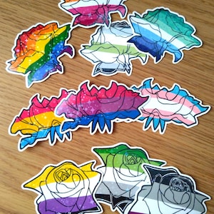 Glitzender Gay queer trans rainbow pride LGBTQ+ Rosen Sticker Aufkleber Merch
