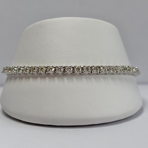 Pulsera de tenis de diamantes naturales de oro blanco de 14 quilates de 4,0 cts.