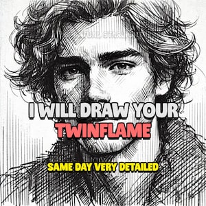 Twin Flame Drawing, Psychic Sketch of Your True Mirror Soul, Same Day & Highly Detailed