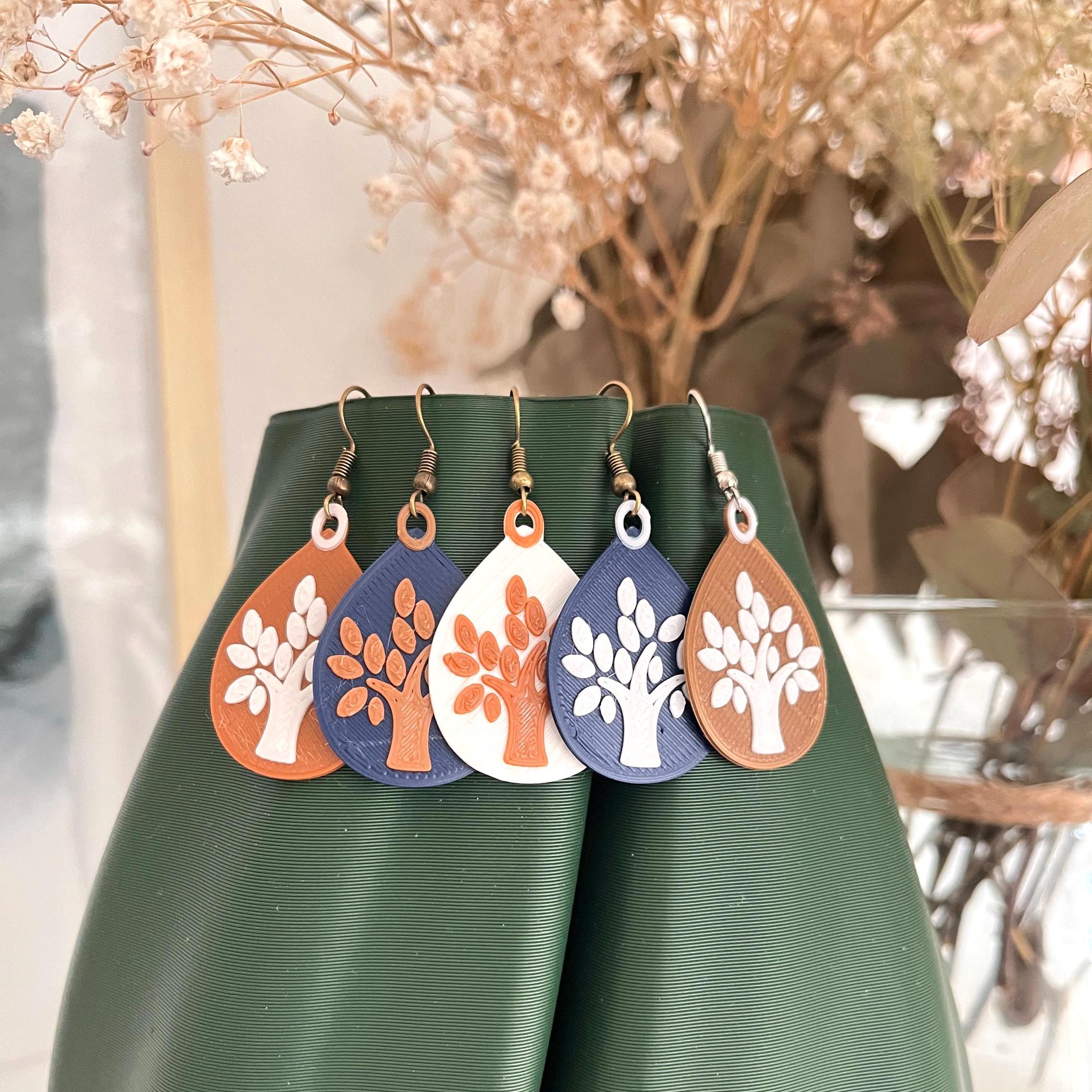 Sacramento 2025 Special Convention Tear Drop  Earrings Giveaway Gift Souvenir Tear Earrings Navy White Earrings Tree Logo JW Gift Jewelry