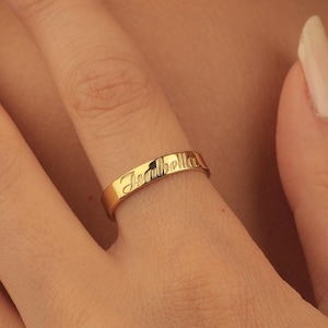 Stackable Name Rings - Handcrafted Gold-Filled Personalized Jewelry for Effortless Stacking - Perfect Mother&#39;s Day or Christmas Gift