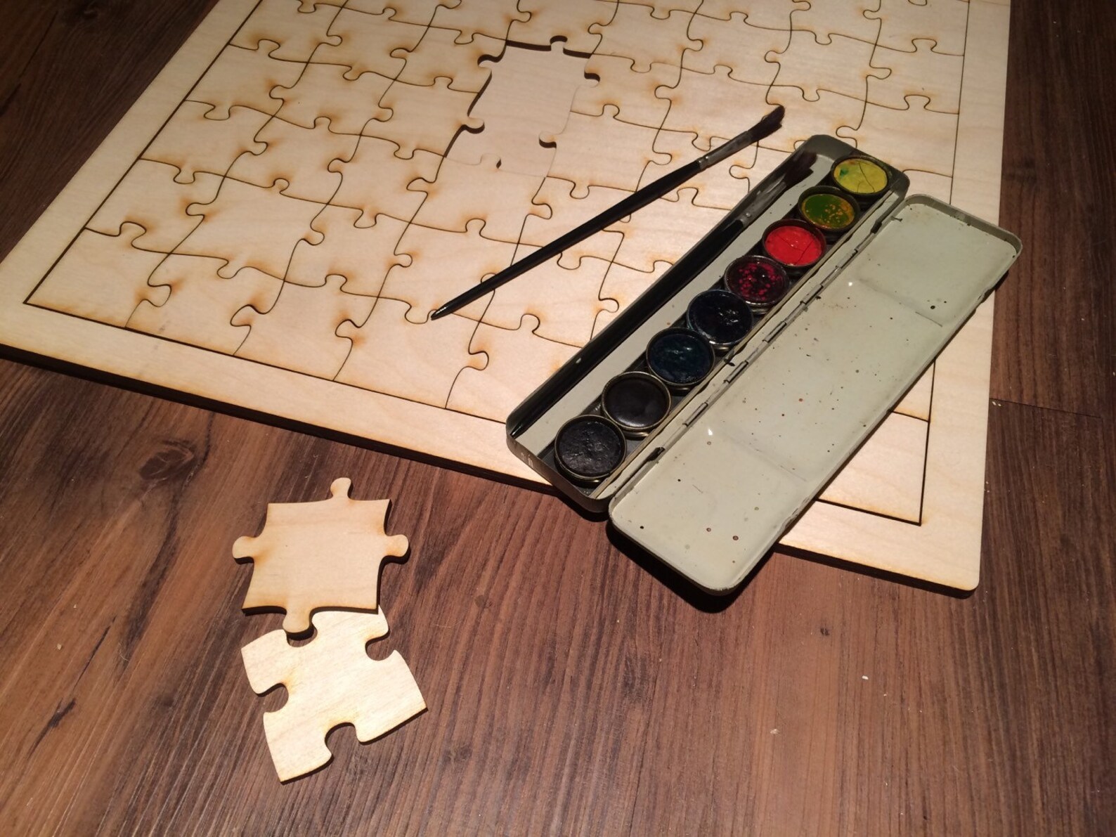 Blank wooden puzzle toy game DIY childrens art paintable color Etsy