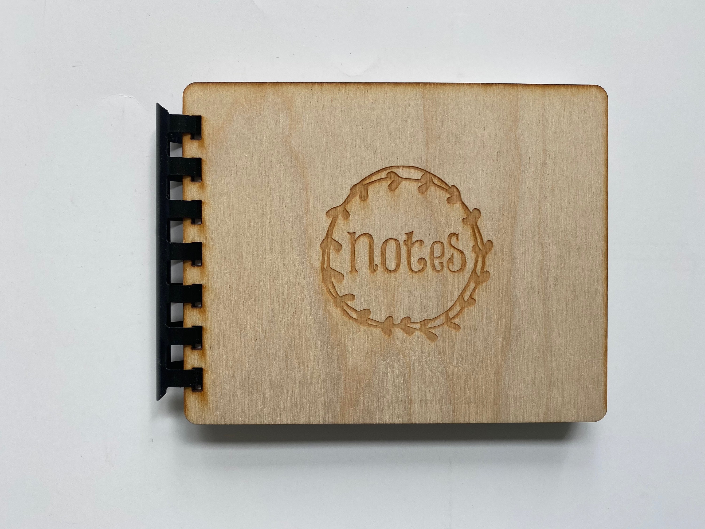 Engraved Laser Cut Wood Sketchbook Notebook Journal Whimsical Etsy