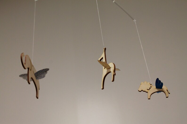 Cute Modern Birch Plywood Mobile to hang over baby crib w/ Etsy