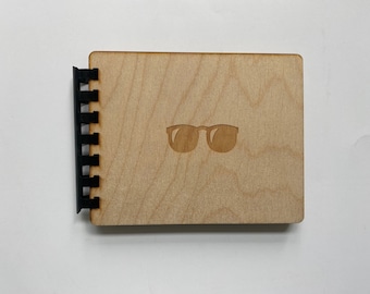 Wood sketchbook blank notebook journal real wood Laser Engraved to cool for school ray ban sunglasses summer graduation gift