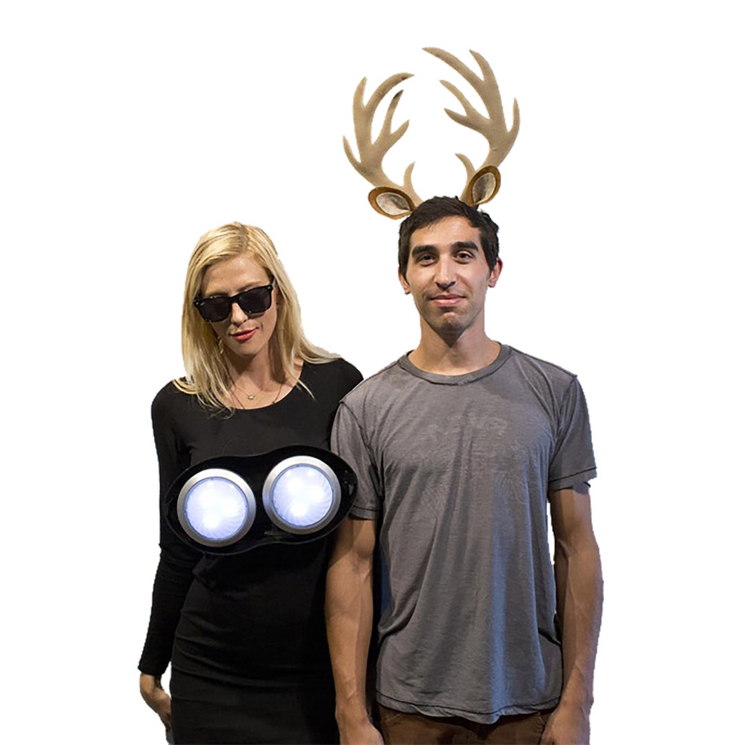 Deer in the Headlights Couples Halloween Costume Pun Play on picture image