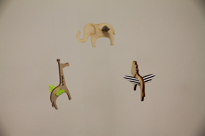 Cute Modern Birch Plywood Mobile to Hang Over Baby Crib W/ Etsy
