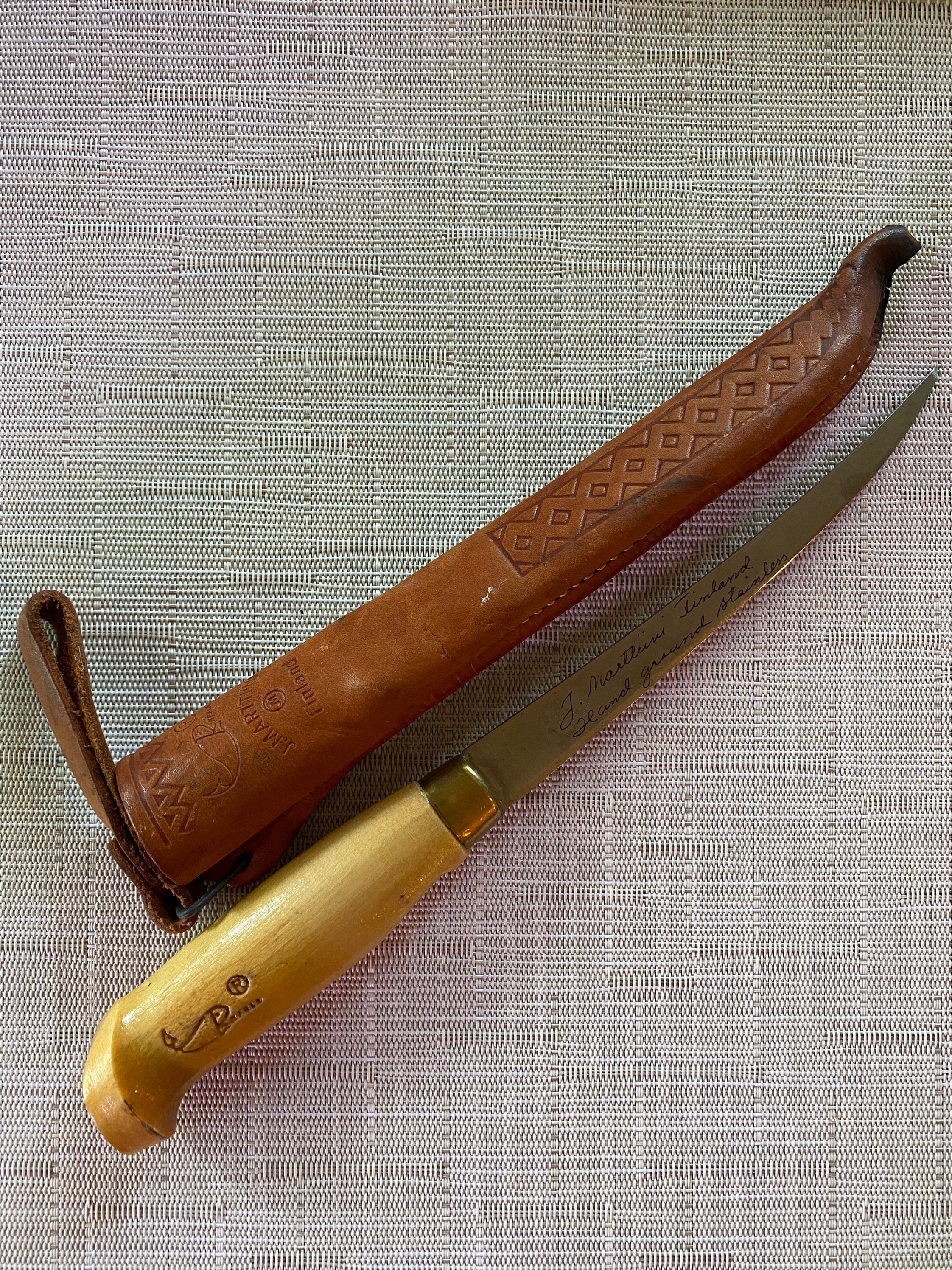 Vintage Rapala Fish and Fillet Boning Hunting Knife With Tooled Leather  Sheath Antique Swedish Steel Blade Handmade in Finland by J.marttini 