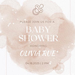 Baby Shower Invitation for Girl - Editable Template