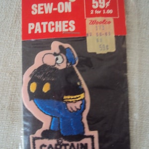 vintage Comic 60s CAPTAIN Comic Strip Character Sew On Patch Paquete original