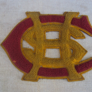 Grande 7,5 pulgadas Vintage 50s carta CHS premio escolar lana fieltro chenilla coser en parche