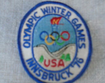 Vintage Olympic Winter Games USA Innsbruck '76  Sew On Patch