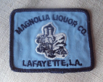 Vintage 60er Jahre Magnolia Likör Co. Lafayette, LAnUniform Nähen auf Patch weiß und blau