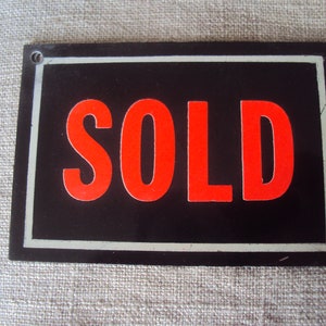Vintage Salesman Sample Metal Miniature Sign SOLD Sample Sign Hy-ko Products Company