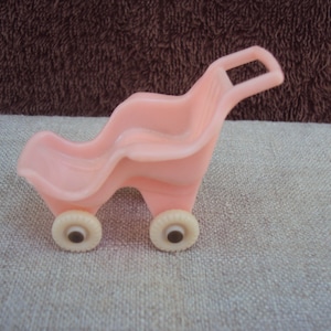 Vintage Acme Plastic Toy Pram Made in USA Miniature Baby Doll Buggy 50s Toy Baby Carriage Toy Stroller Old Vintage Toy With Rubber Dolls