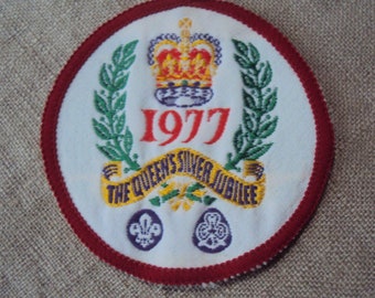 Vintage 70s The Queen's Silver Jubilee  1977 Scouting Travel Sew On Patch