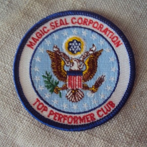 Vintage 1970s Magic Seal Corporation Top Performance Club  Uniform  Patch