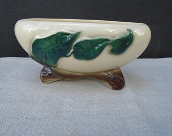 Vintage Royal Copley Footed Oval Ivy Pottery Planter