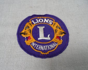 Vintage 1970s LIONS International Sew On Patch Organization Club 5"