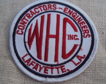 Vintage 80s  Contractors  Engineers WHC INC Lafayette, LA Company  Uniform Sew On  Patch