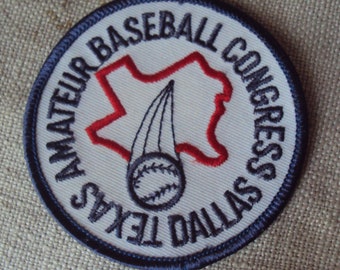 vintage Dallas Texas Amateur Baseball Congress Sew On   Patch Baseball Patch